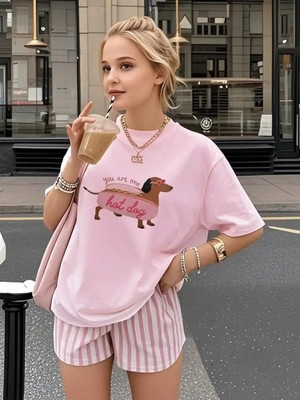 Touz Hot Dog Kids Design Unisex Oversize T-Shirt