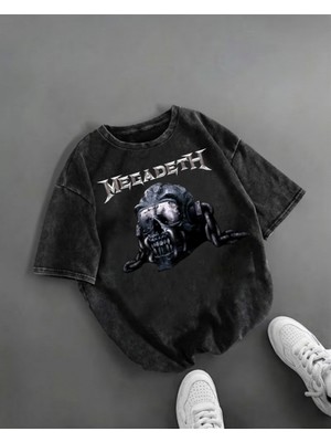 Touz Megadeth Metal Music Baskılı Unisex Oversize T-Shirt