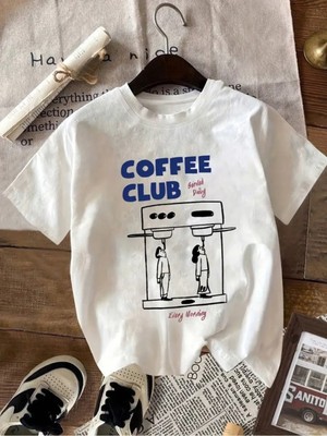 Touz Coffee Club Baskılı Unisex Oversize T-Shirt