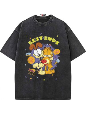 Touz Vintage Garfield Baskılı Unisex Oversize T-Shirt
