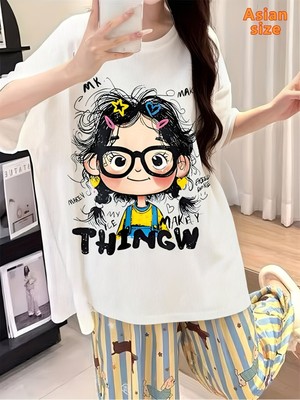 Touz Retro Vintage Girl Craphic Baskılı Unisex Oversize T-Shirt