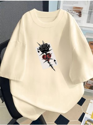 Touz Rose And As Baskılı Unisex Oversize T-Shirt