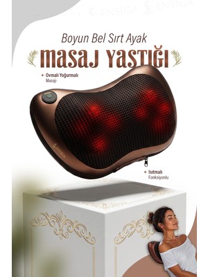 Ensiga Bel Boyun Sırt Vücut Omuz Masaj Aleti Çift Yönlü 8 Toplu Isıtmalı Masaj Yastığı Ayak