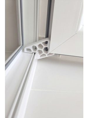 3D Fabrick Pvc Pencere - Kapı Sabitleyici Stoper / Rüzgar Önleyici Cam Tutucu Beyaz