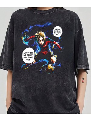 Touz Anime Bluelock Kaiser Baskılı Unisex Oversize T-Shirt
