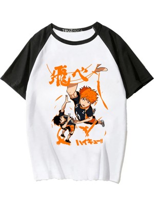 Touz Anime Karasuno Haikyuu Baskılı Unisex Oversize  T-Shirt