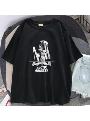 Touz Eysa Rock Serisi Arctic Monkeys Siyah Unisex Oversize T-Shirt