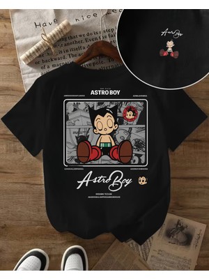Touz Astro Boy Baskılı Yıkamalı Vintage Unisex Oversize T-Shirt