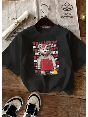 Touz Today Is Saturday Baskılı Unisex Oversize T-Shirt