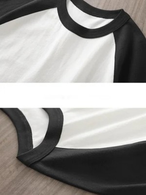 Touz Black Cat Da Reglan Uzun Kollu Baskılı Beyaz T-Shirt