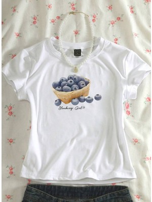 Touz Kemer Boy Baby Tee Bleberry Crop Bluz
