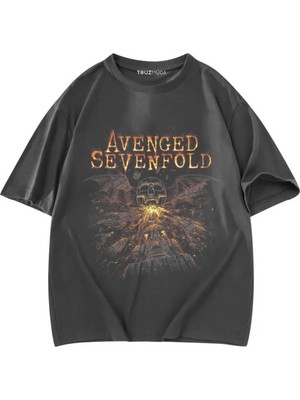Touz Rock Serisi Avenged Sevenfold Baskılı Unisex Oversize  T-Shirt