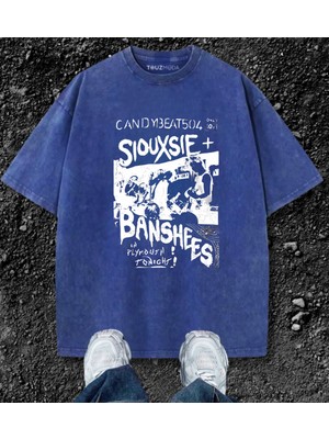 Touz Eysa Yıkamalı Siouxsie Banshees Oversize Eskitme T-Shirt