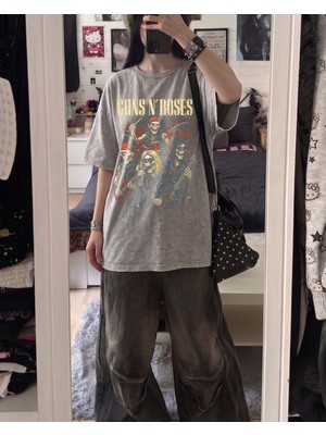 Touz Nirvana Metal Music Baskılı Unisex Oversize T-Shirt