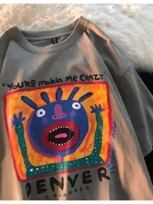 Touz Harajuku Denver Art Unisex Oversize T-Shirt
