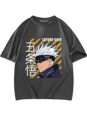 Touz Anime Jujutsu Kaisen Satoru Gojo Baskılı Unisex Oversize  T-Shirt