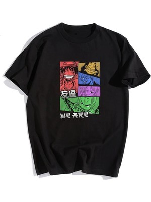 Touz Moda My Vısıon One Piece Siyah Unisex Oversize T-Shirt