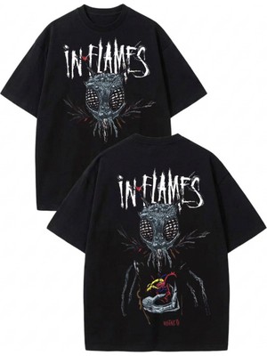 Touz In Flames Baskılı Unisex Oversize T-Shirt