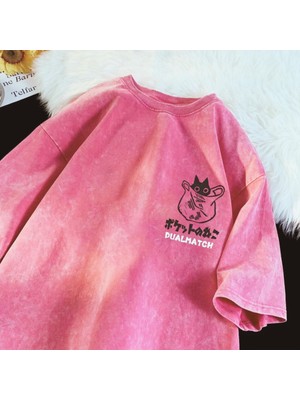 Touz Yıkamalı Dual Match Oversize Vintage T-Shirt