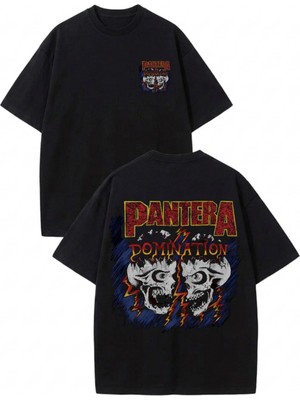 Touz Pantera Metal Music Baskılı Unisex Oversize T-Shirt