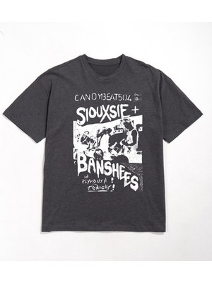 Touz Eysa Yıkamalı Siouxsie Banshees Oversize Eskitme T-Shirt