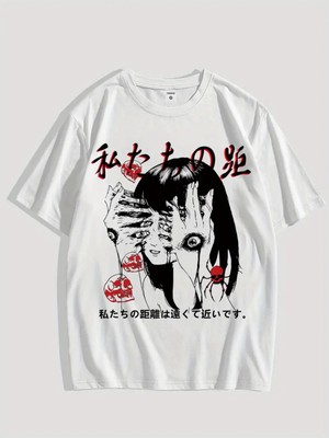 Touz Anime Paint Baskılı Unisex Oversize T-Shirt