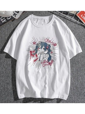 Touz Otomachi Una Beyaz Unisex Oversize T-Shirt
