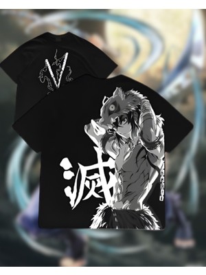Touz Demon Slayer Baskılı Unisex Oversize T-Shirt