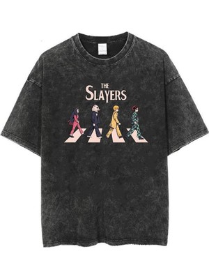 Touz My Vısıon Yıkamalı The Slayers Unisex Eskitme T-Shirt