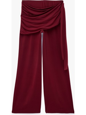 Koton Bağlama Detaylı Geniş Paça Pantolon