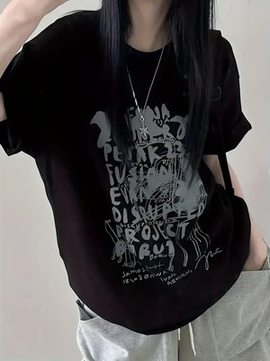 Touz Streetwear Paint Baskılı Unisex Oversize T-Shirt