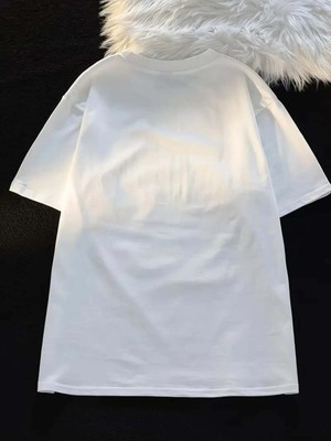 Touz Dan Dan Cat Baskılı Beyaz T-Shirt