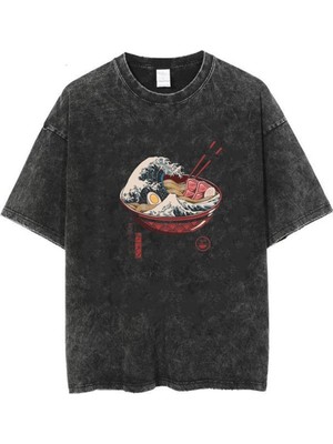 Touz Yıkamalı Eat Art Unisex Eskitme T-Shirt