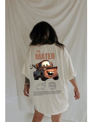 Touz I'am Mater Baskılı Beyaz T-Shirt