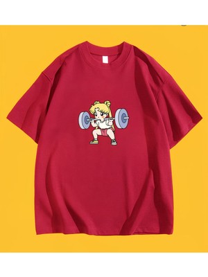 Touz Cartoon Fun Creative Pattern Round Unisex Oversize T-Shirt