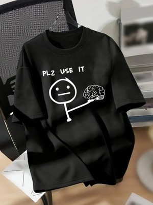 Touz Plz Use It Baskılı Unisex Oversize T-Shirt
