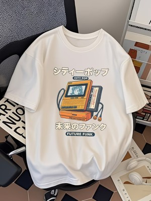 Touz Retro-Futuristic City Pop Baskılı Unisex Oversize T-Shirt