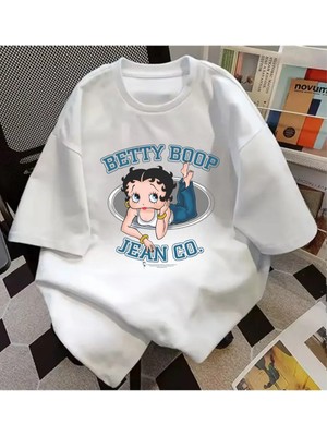 Touz Betty Boop Baskılı Unisex Oversize T-Shirt