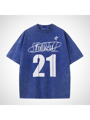 Touz Yıkamalı Stoul 21 Oversize Vintage T-Shirt