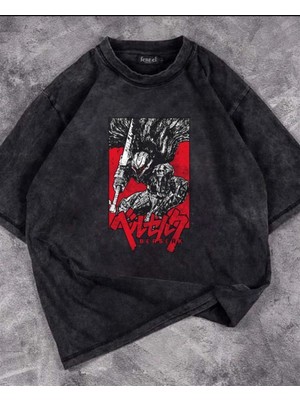 Touz Grandükkan Yıkamalı Berserk Eskitme T-Shirt