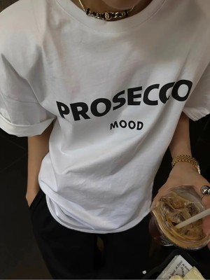 Touz Prosecco Mood Baskılı Oversize T-Shirt