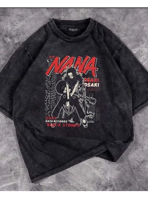 Touz Nana Baskılı Yıkmalı Unisex Eskitme T-Shirt