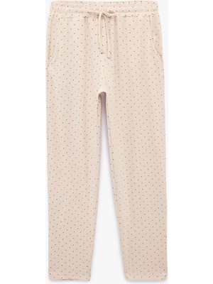 Koton Beli Bağcıklı Puantiyeli Rahat Kalıp Pijama Altı