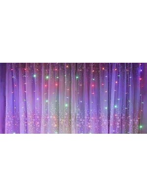 Aesco Perde LED  240 Ledli 8 Fonksiyonlu Dekor Lambası Rgb