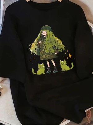 Touz Anime Green Girl Unisex Oversize T-Shirt
