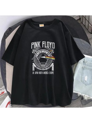 Touz Eysa Rock Serisi Pink Floyd Siyah Unisex Oversize T-Shirt