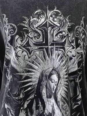 Touz Vintage Gothic Angel Graphic Yıkamalı Oversize T-Shirt