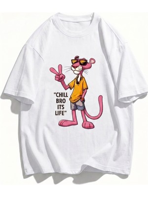 Touz Chıll Bro Its Lıfe Baskılı Yıkamalı Oversize Vintage Tshirt