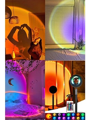 Maison Luré Gün Batımı Temalı Projektör - 360° Fotoğraf Çekim Işığı ve Renkli Atmosfer