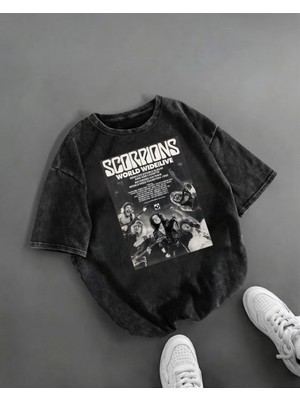 Touz Scorpions Metal Music Baskılı Unisex Oversize T-Shirt